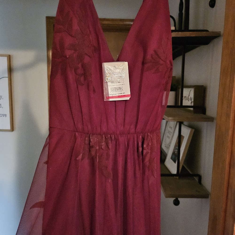 David's Bridal Burgundy Wedding Dress